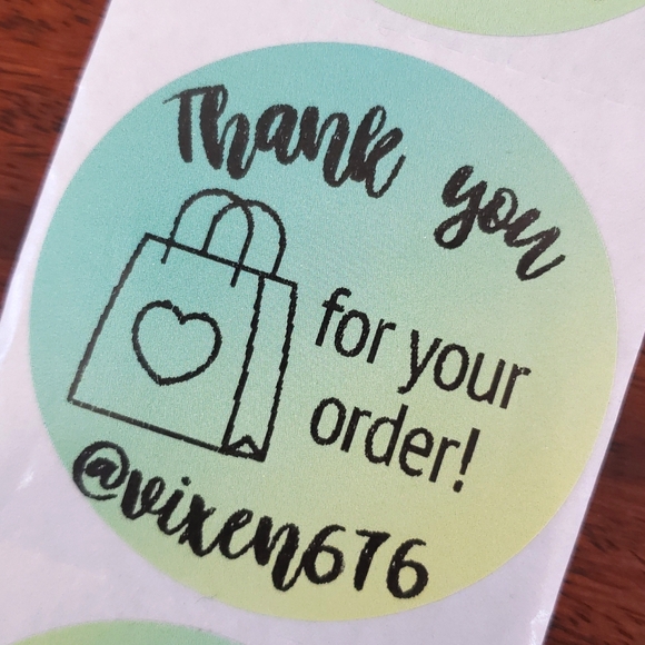 vixen676 Other - 50 CUSTOM THANK YOU STICKERS YELLOW GREEN OMBRE LARGE TWO INCH ROUND